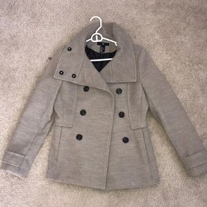 Lined beige pea coat, as new